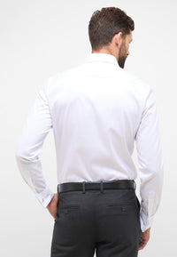 'Luxury Shirt' in White with French Cuff - Slim Fit - Two Ply Cotton Twill Dress Shirt with Kent Collar by Eterna 1863
