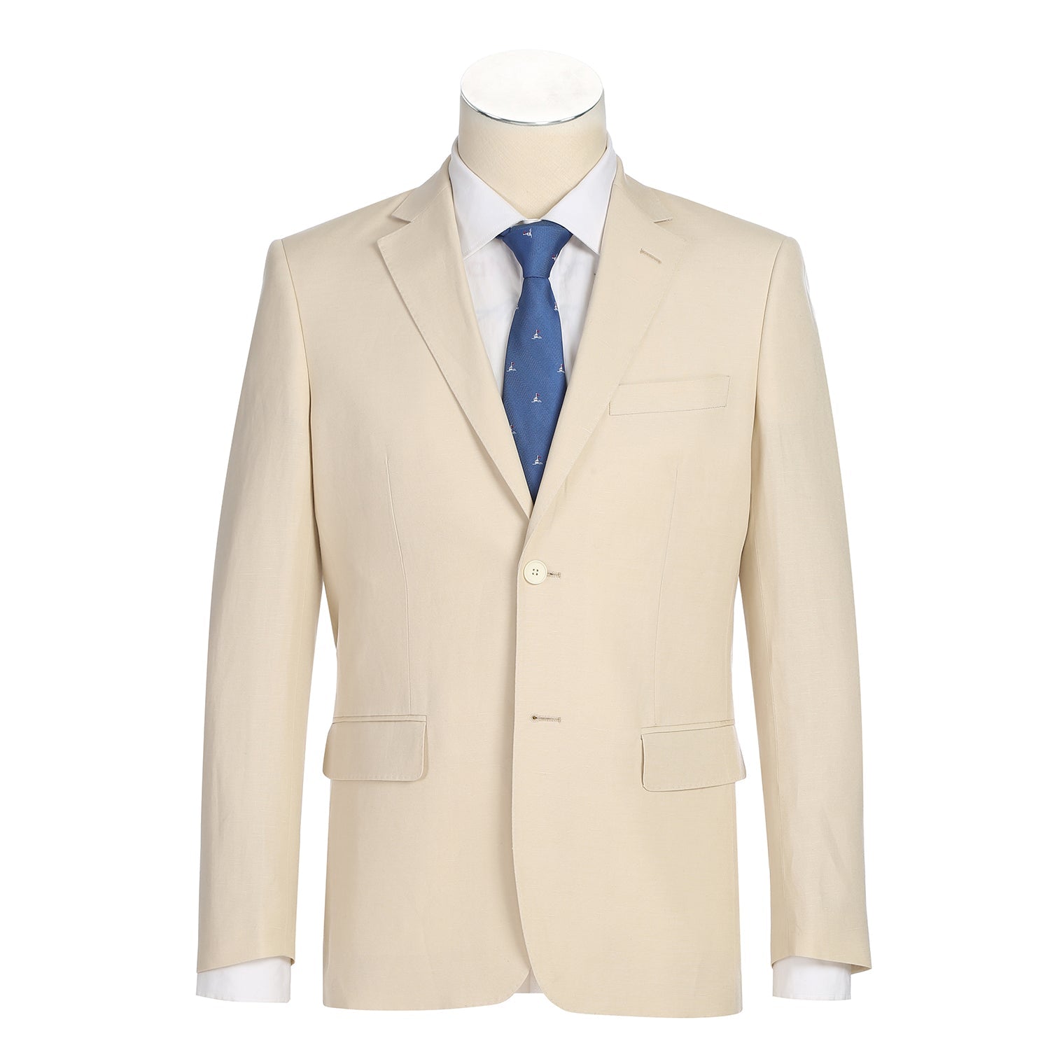 Linen Blend 2-Button SLIM FIT Suit in Champagne (Short, Regular, and Long Available) by Alessandro Vitello X Renoir