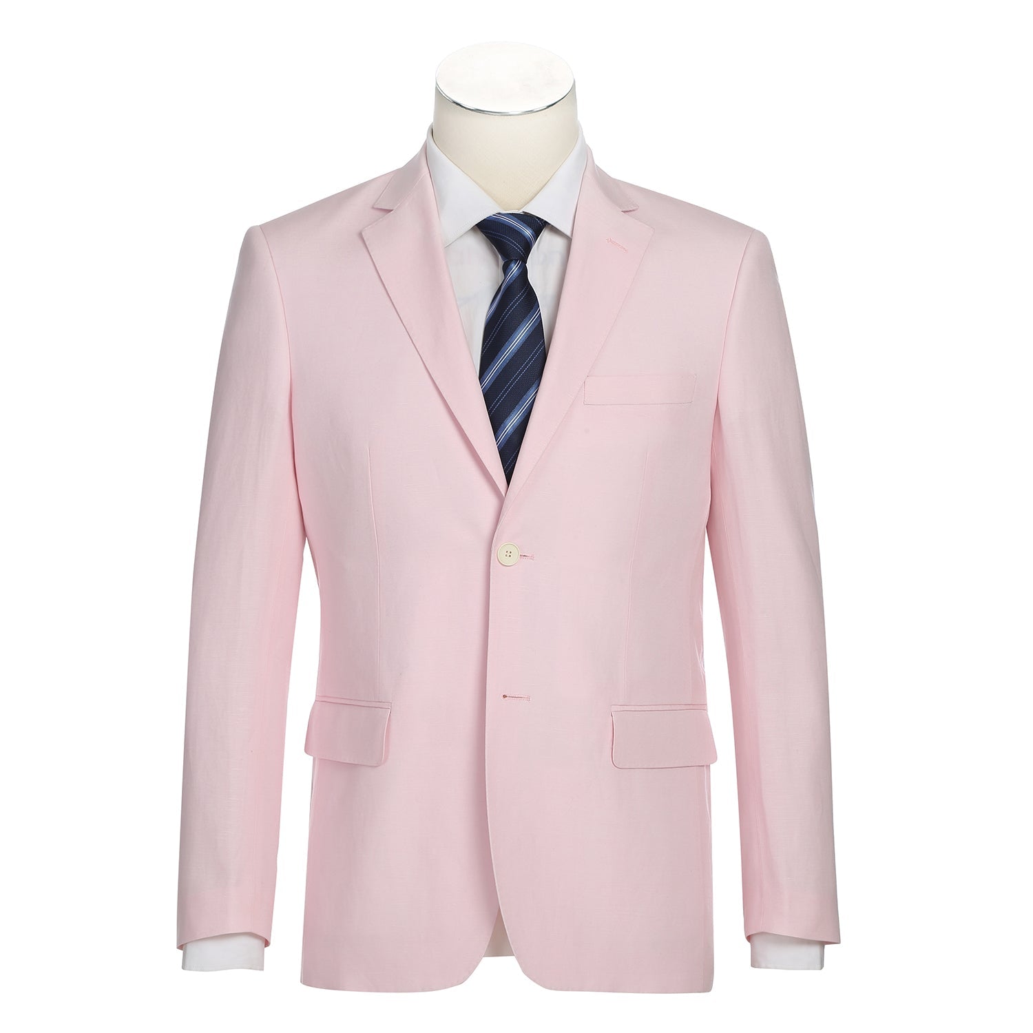 Linen Blend 2-Button SLIM FIT Suit in Pale Pink (Short, Regular, and Long Available) by Alessandro Vitello X Renoir