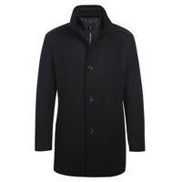 Wool Blend SLIM FIT Short Overcoat with Zip-Out Lining in Black (Regular, Short, & Long Lengths) by English Laundry