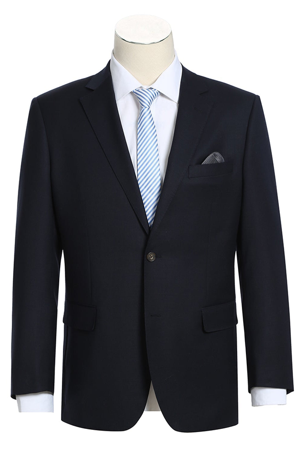 Super 140s Wool Single Breasted CLASSIC FIT Blazer in Midnight Navy (Short, Regular, and Long Available) by Renoir