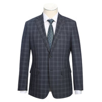 Stretch Performance Single Breasted SLIM FIT Suit in Iron Grey Check (Short, Regular, and Long Available) by English Laundry