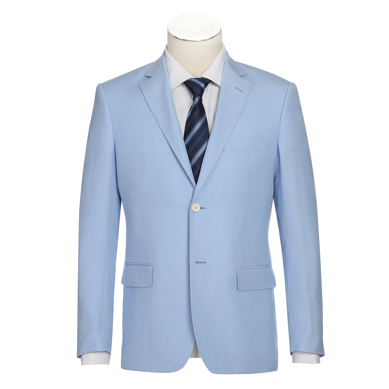 Linen Blend 2-Button SLIM FIT Suit in Sky Blue (Short, Regular, and Long Available) by Alessandro Vitello X Renoir