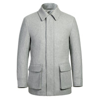 Wool Blend SLIM FIT Short Overcoat in Grey (Regular, Short, & Long Lengths) by English Laundry