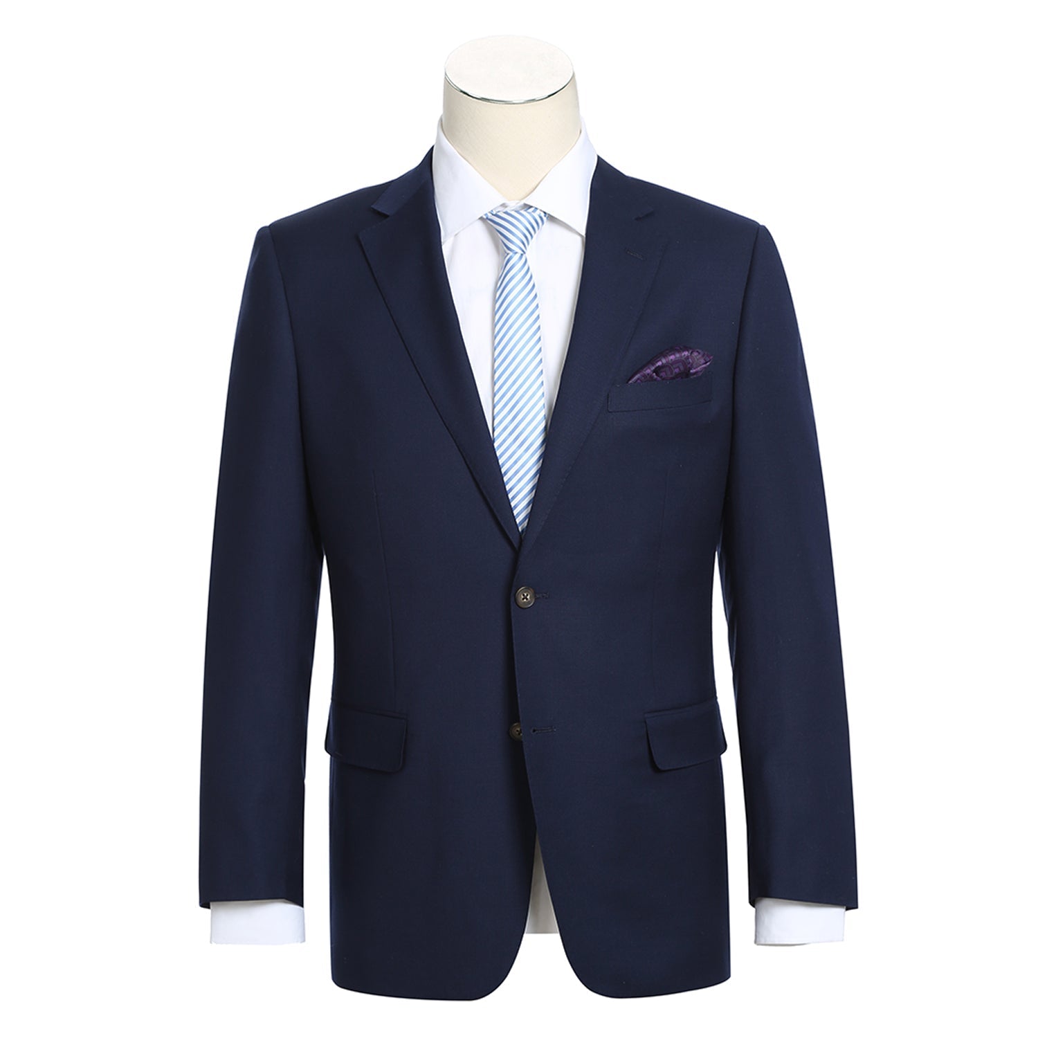 Super 140s Wool Single Breasted CLASSIC FIT Blazer in Blue Navy (Short, Regular, and Long Available) by Renoir