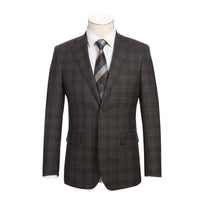 Wool Stretch Single Breasted SLIM FIT Suit in Brown Check (Short, Regular, and Long Available) by English Laundry
