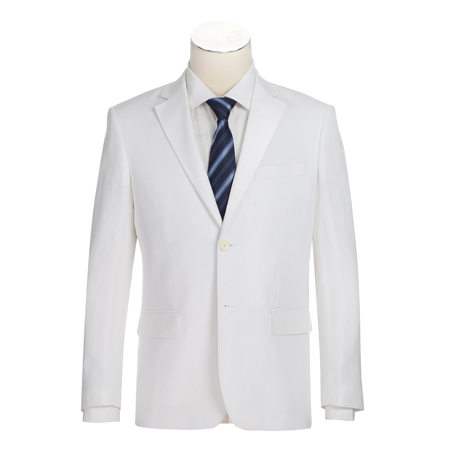 Linen Blend 2-Button SLIM FIT Suit in White (Short, Regular, and Long Available) by Alessandro Vitello X Renoir