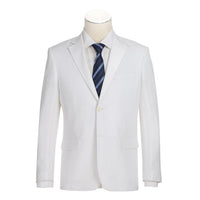 Linen Blend 2-Button SLIM FIT Suit in White (Short, Regular, and Long Available) by Alessandro Vitello X Renoir