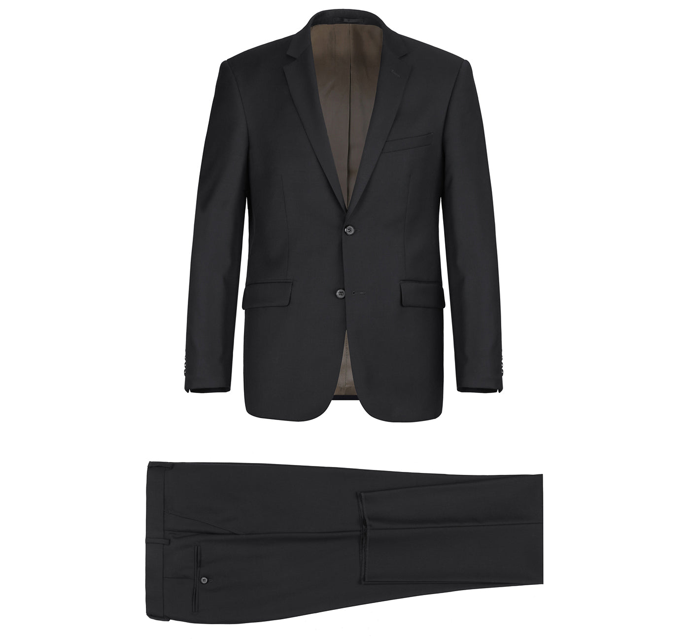 Super 140s Stretch Wool 2-Button CLASSIC FIT Suit in Black (Short, Regular, and Long Available) by Renoir