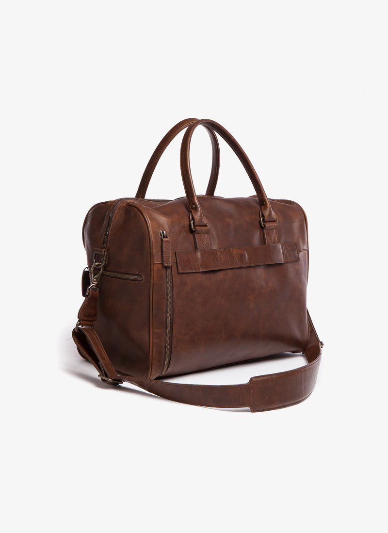 Booker Leather Cabin Duffel in Baldwin Oak by Moore & Giles