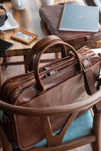 Miller Standard Attache in Titan Milled Brown by Moore & Giles