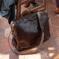 Wynn Mail Bag in Brompton Brown by Moore & Giles