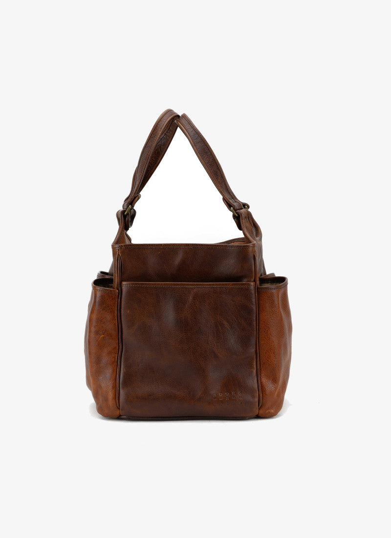 Belle Picnic Tote in Titan Milled Honey & Titan Milled Brown by Moore & Giles
