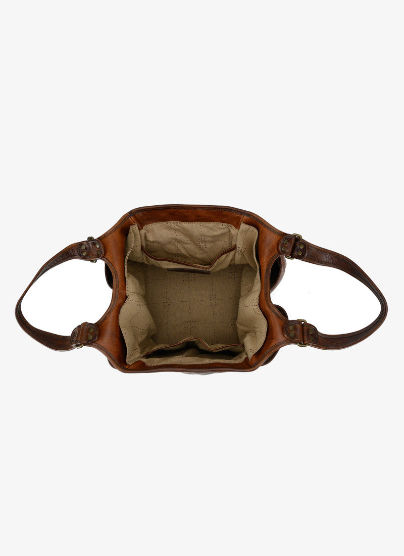 Belle Picnic Tote in Titan Milled Honey & Titan Milled Brown by Moore & Giles