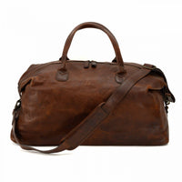 Benedict Leather Weekend Bag in Titan Milled Brown by Moore & Giles