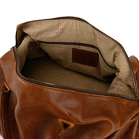 Benedict Leather Weekend Bag in Titan Milled Honey by Moore & Giles