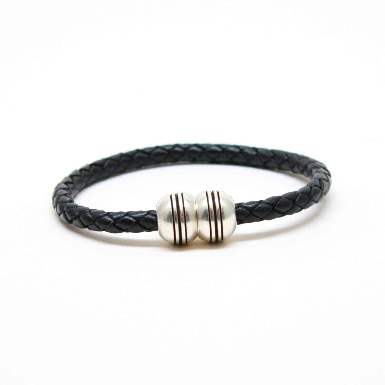 Braided Leather Hemisphere Bracelet in Choice of Colors by Torino Leather