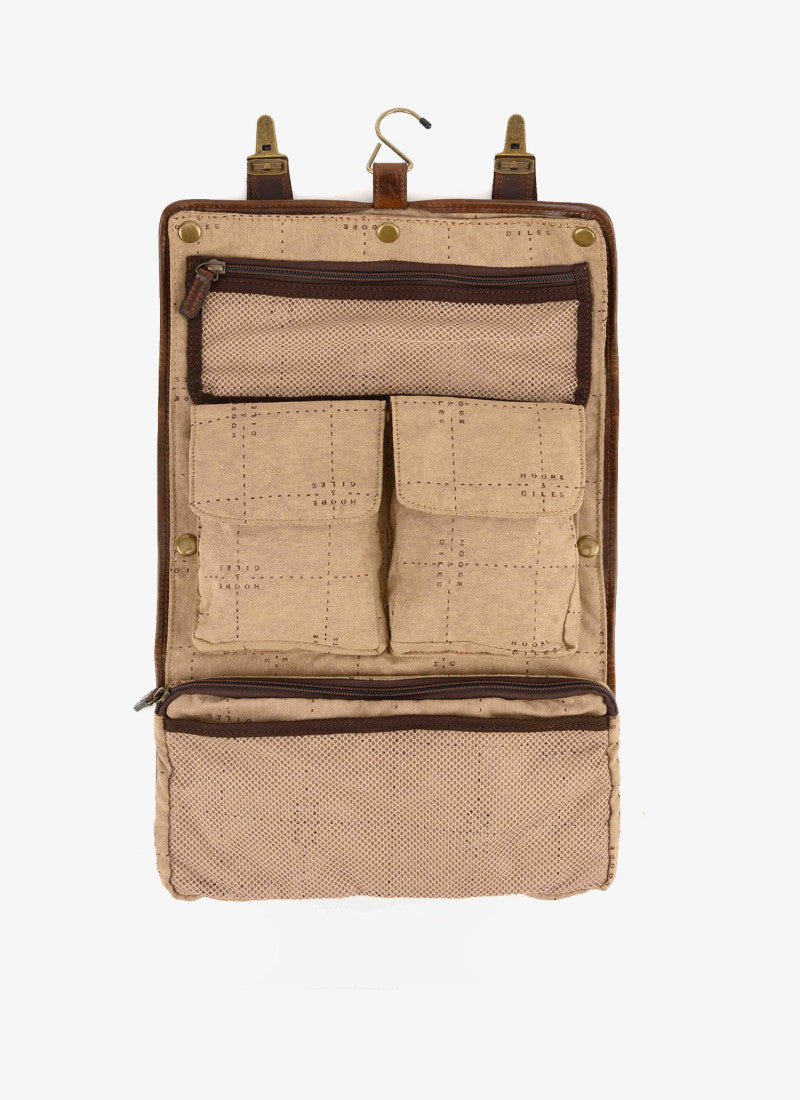 Austin Hanging Wash Kit in Brompton Brown by Moore & Giles