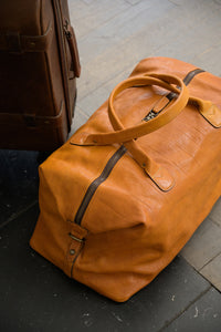 Benedict Leather Weekend Bag in Modern Saddle by Moore & Giles