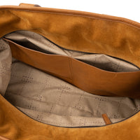 Alex Suede and Leather Travel Bag in Valencia Cider & Valhalla Nutmeg by Moore & Giles