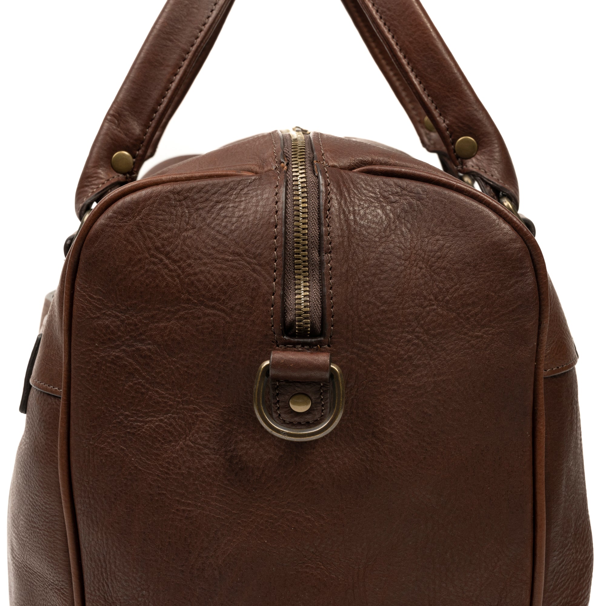 Booker Leather Cabin Duffel in Seven Hills Chocolate by Moore & Giles