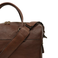 Booker Leather Cabin Duffel in Seven Hills Chocolate by Moore & Giles