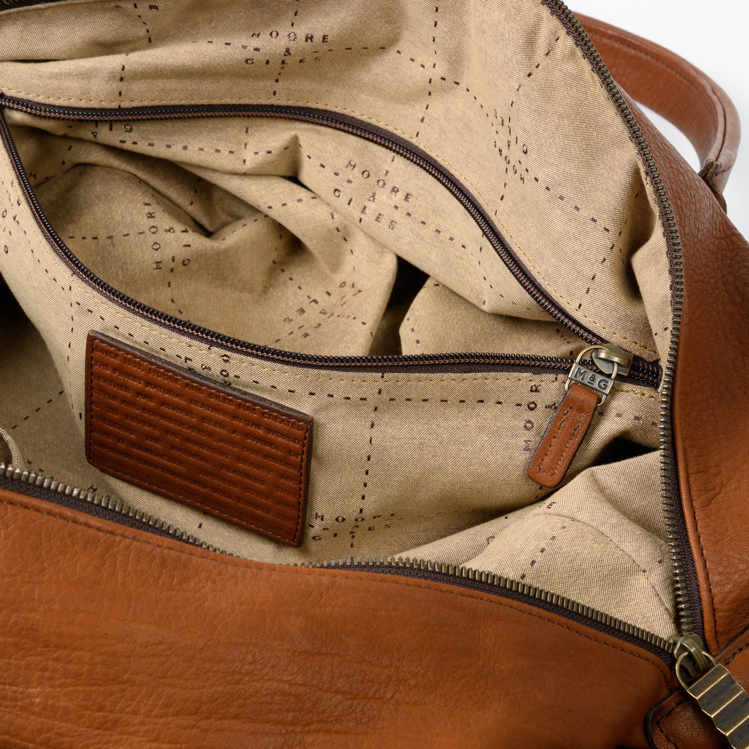 Benedict Leather Weekend Bag in Seven Hills Umber by Moore & Giles