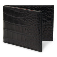 Genuine American Alligator Bifold Wallet in Black by L.E.N.
