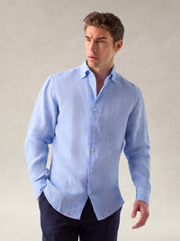Morgan French Linen Shirt in Blue by Robert Talbott