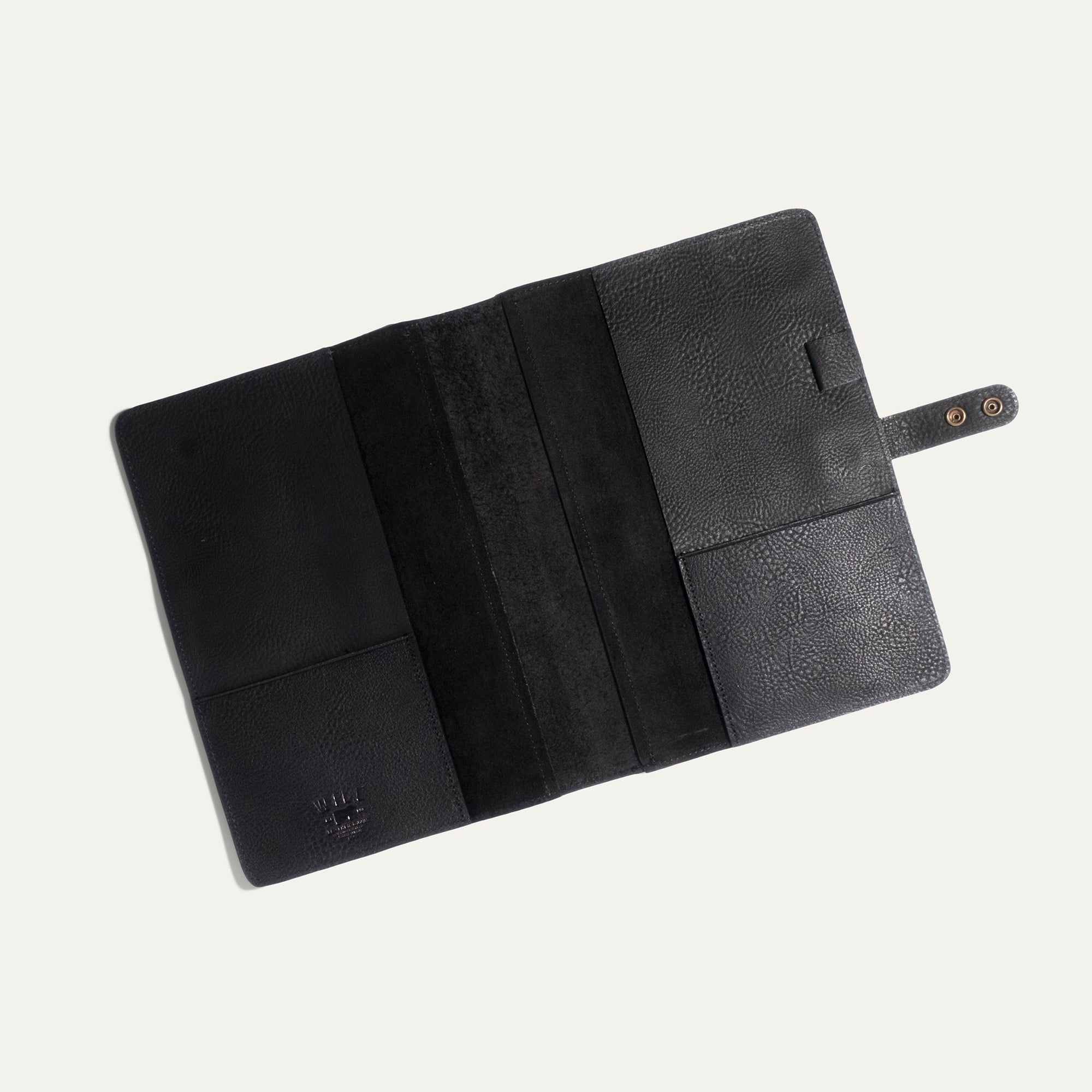 Large Signature Leather Journal Cover in Black by Will Leather Goods