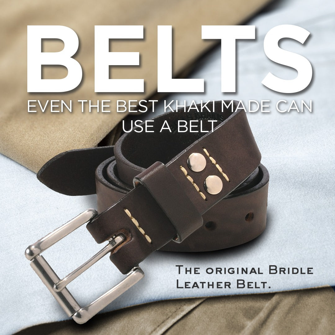 Original Bridle Leather Belt in Brown by Bills Khakis