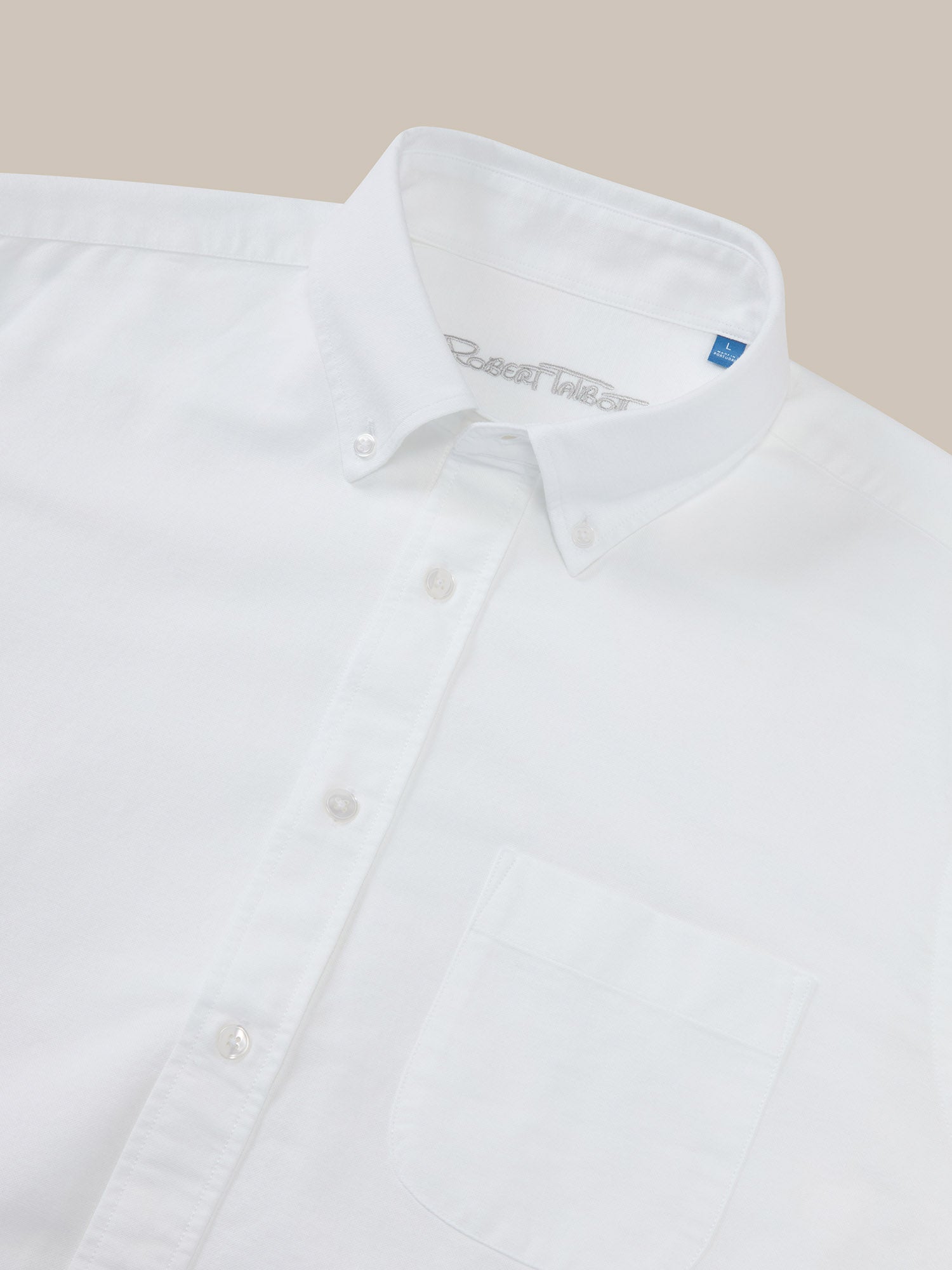 Harrison Button Down Oxford Shirt in White by Robert Talbott