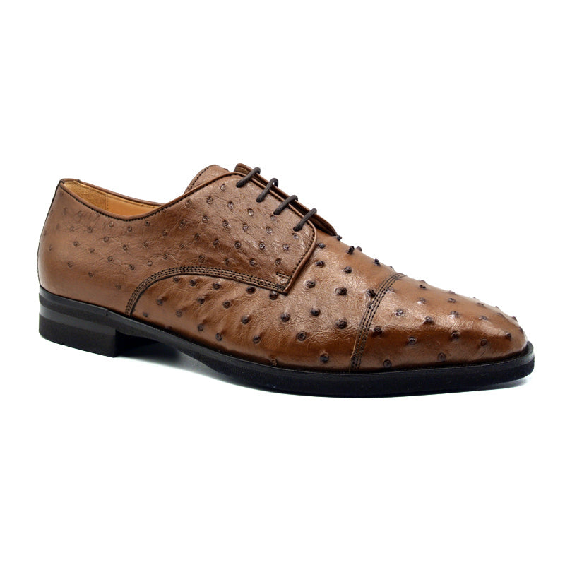 Andrea Ostrich Quill Lace Up in Brandy by Zelli Italia