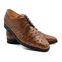 Andrea Ostrich Quill Lace Up in Brandy by Zelli Italia