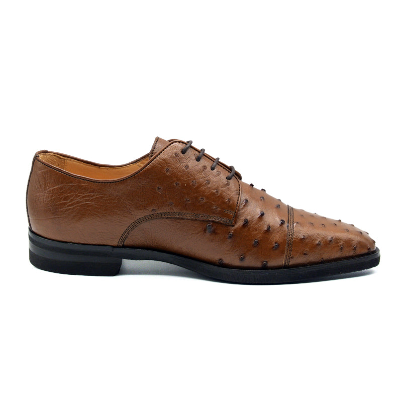 Andrea Ostrich Quill Lace Up in Brandy by Zelli Italia