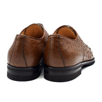 Andrea Ostrich Quill Lace Up in Brandy by Zelli Italia