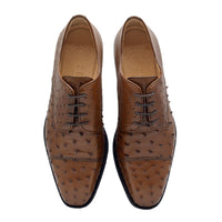 Andrea Ostrich Quill Lace Up in Brandy by Zelli Italia
