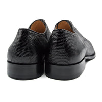 Giovanni Teju Lizard Lace Up with Micro Perf in Black by Zelli Italia