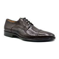 Giovanni Teju Lizard Lace Up with Micro Perf Detail in Brown by Zelli Italia