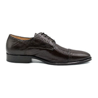 Giovanni Teju Lizard Lace Up with Micro Perf Detail in Brown by Zelli Italia
