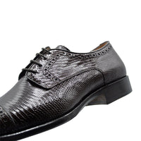 Giovanni Teju Lizard Lace Up with Micro Perf Detail in Brown by Zelli Italia