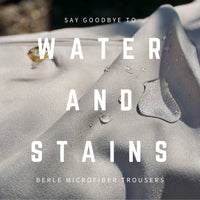 Microfiber Performance Trouser in Stone (Hampton Plain Front) by Berle