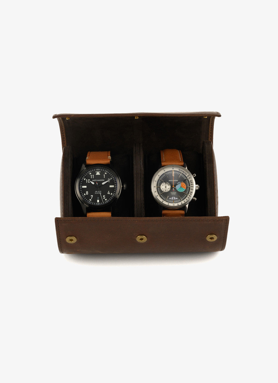 Double Watch Case in Baldwin Oak by Moore & Giles