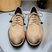 Campo Italian Sueded Goatskin Blucher with Seal Wax Finish in Oak by Zelli Italia