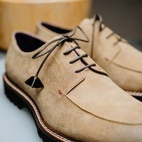 Campo Italian Sueded Goatskin Blucher with Seal Wax Finish in Oak by Zelli Italia