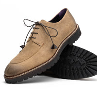 Campo Italian Sueded Goatskin Blucher with Seal Wax Finish in Oak by Zelli Italia