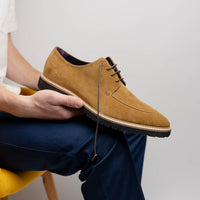 Campo Italian Sueded Goatskin Blucher in Tobacco by Zelli Italia