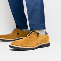 Campo Italian Sueded Goatskin Blucher in Tobacco by Zelli Italia