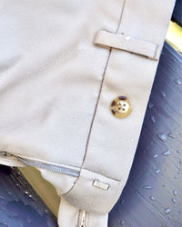 Microfiber Performance Trouser in Stone (Hampton Plain Front) by Berle