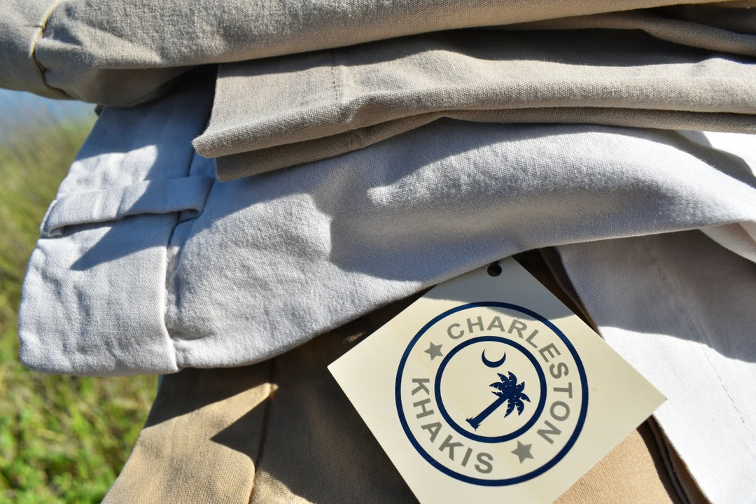 Washed Poplin Pant in Stone (Calhoun Trim Fit) by Charleston Khakis